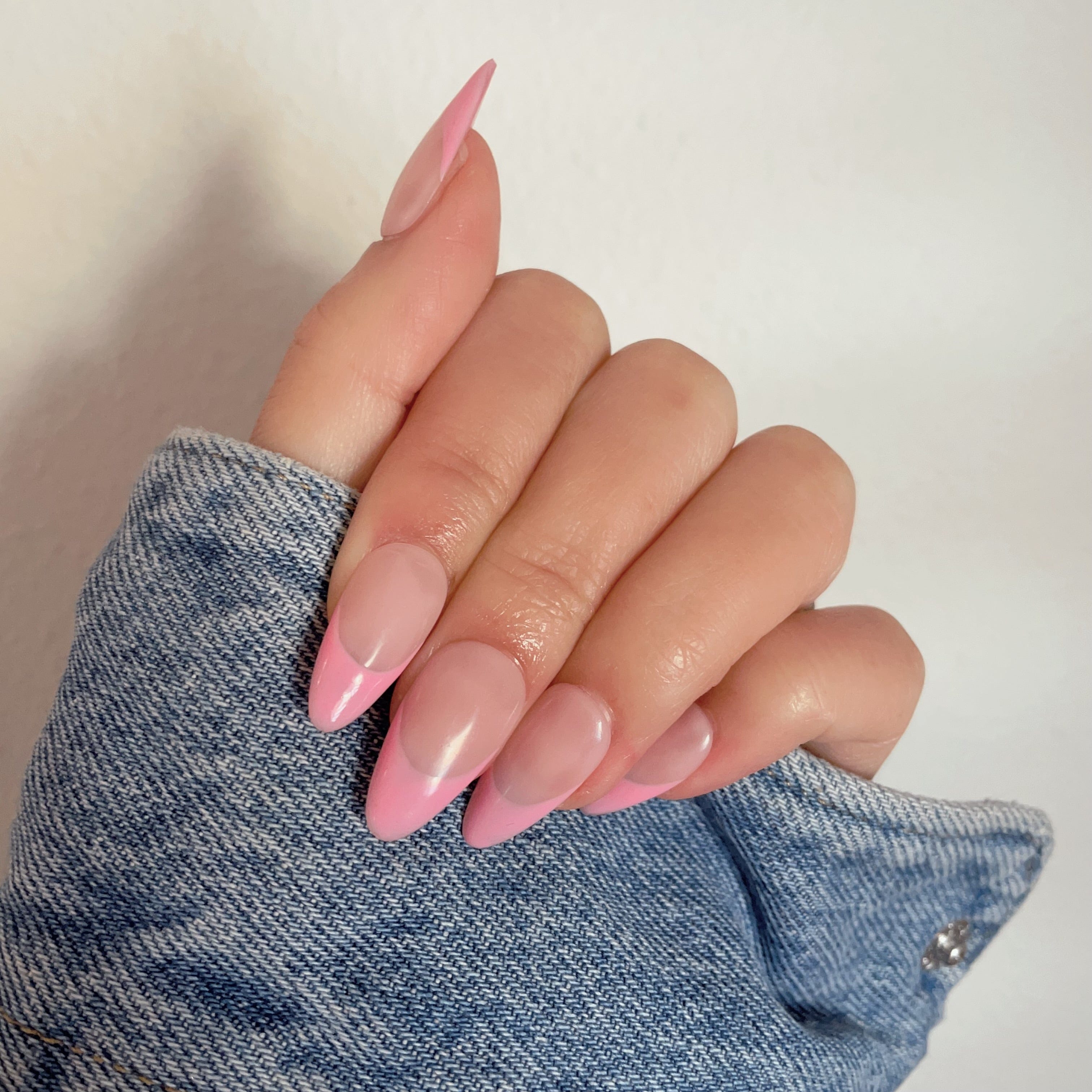 pink press on nails