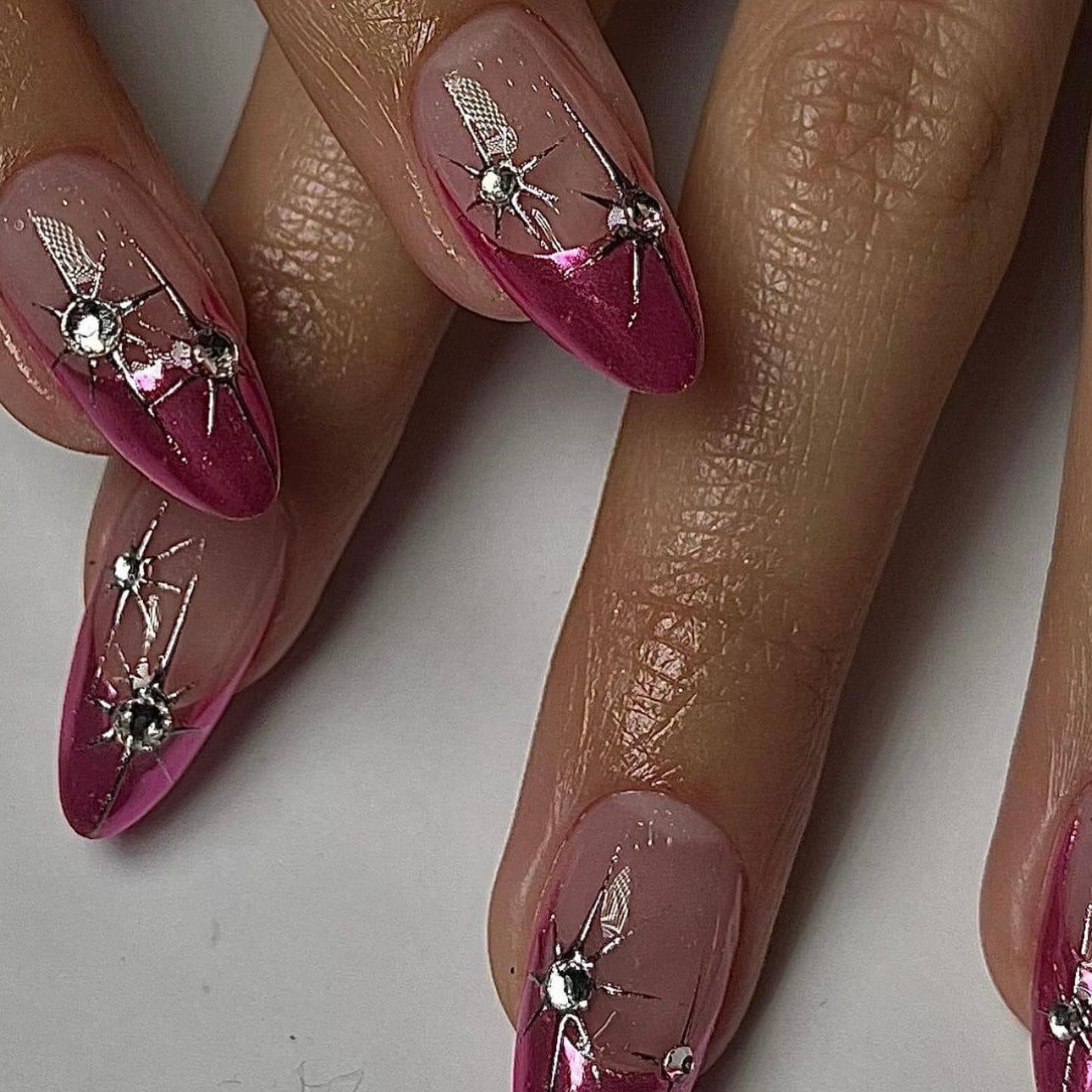 chrome french manicure