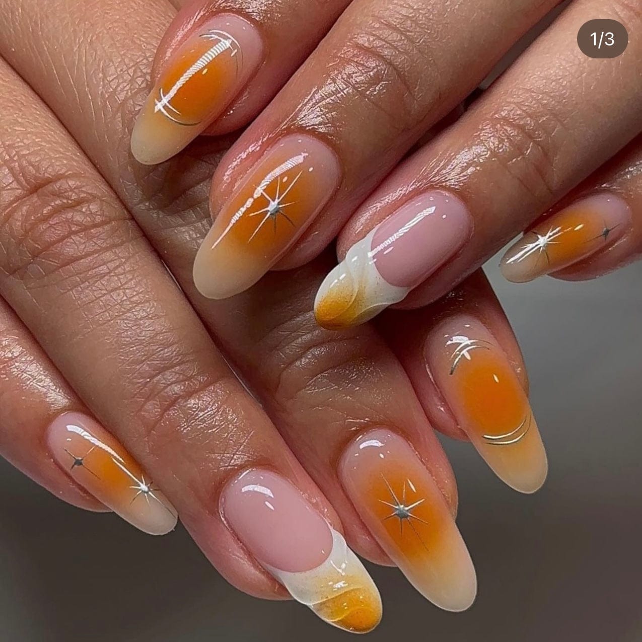 neon orange nails
