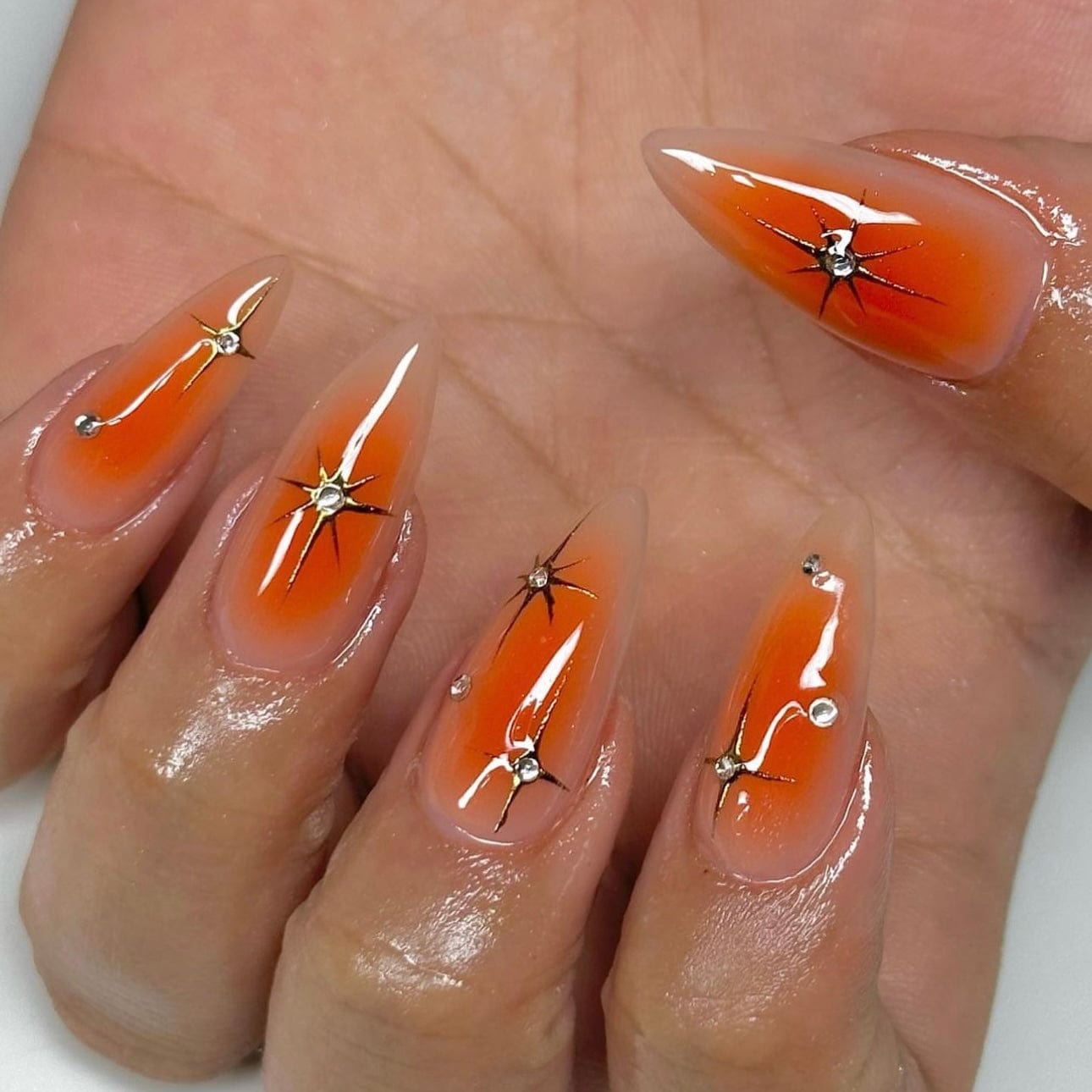 burnt orange ombre nails