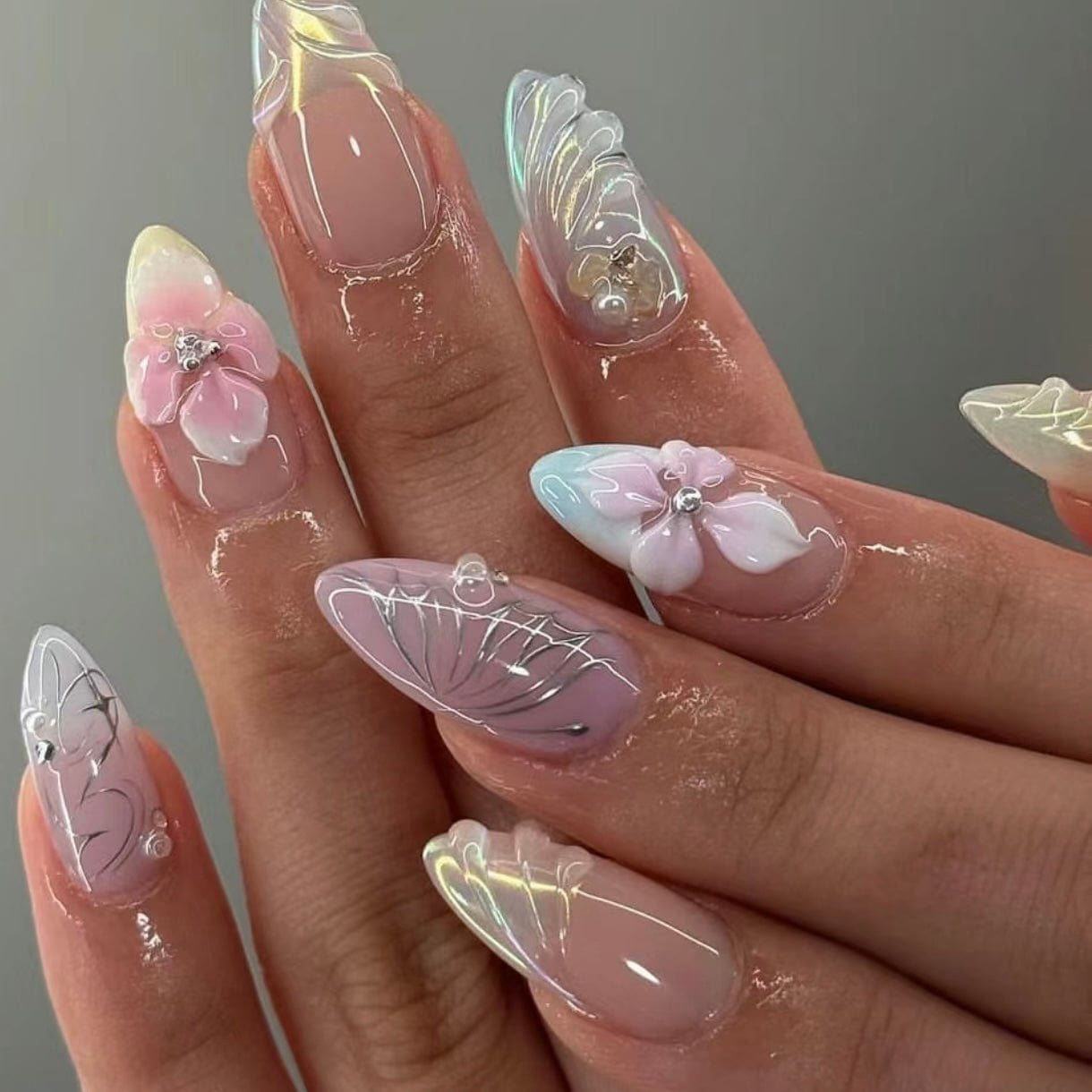 3D Floral Nail Designs 