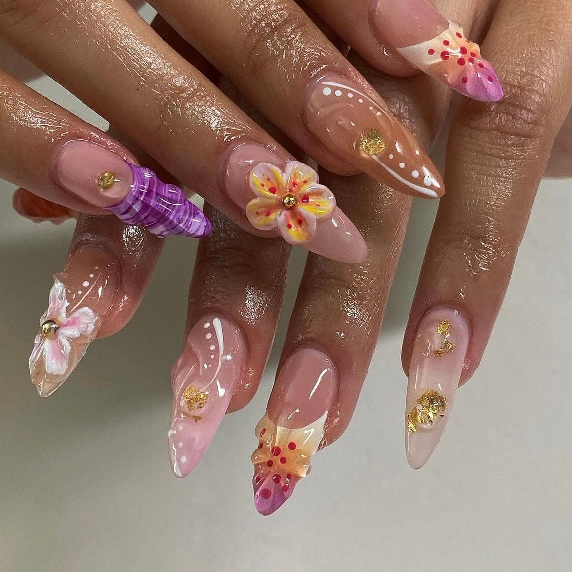 3D Flower Nail Designs