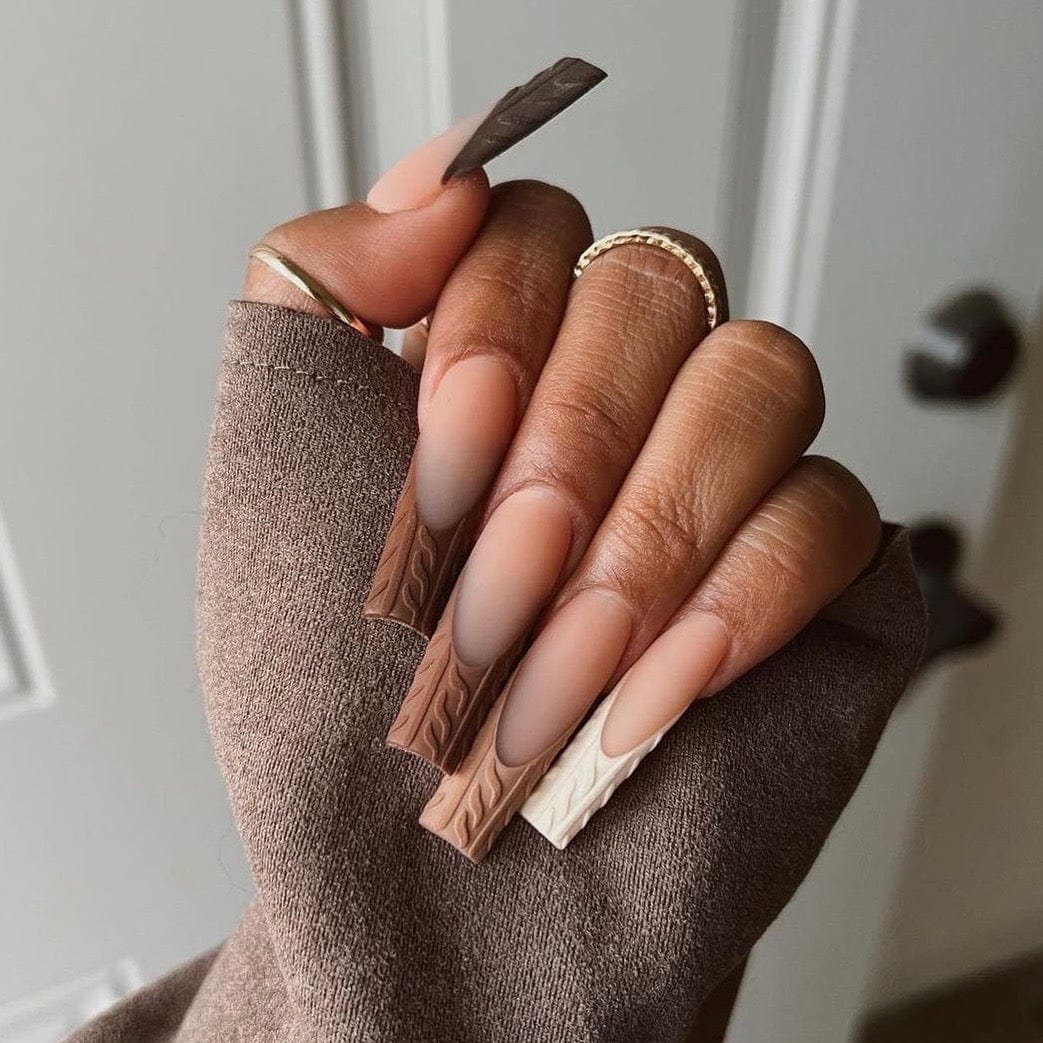 Cocoa Velvet Style Matte Nails