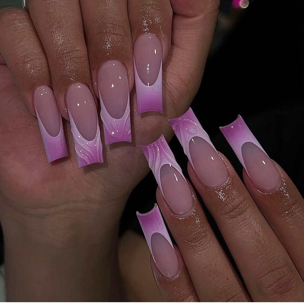 French Manicure Style with Delicate Pink