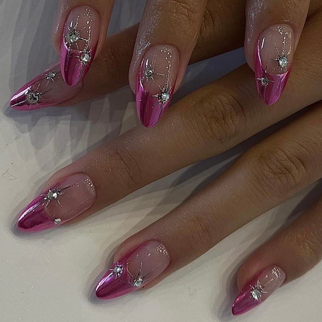 french tip with chrome