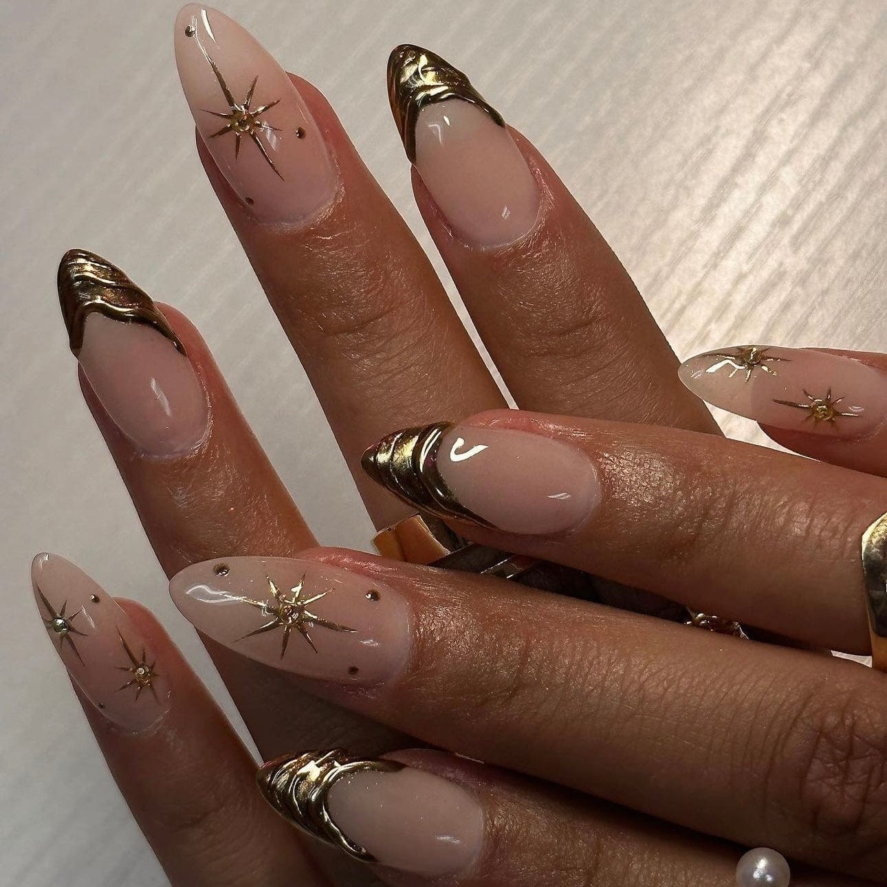 Gold French Nails Collection