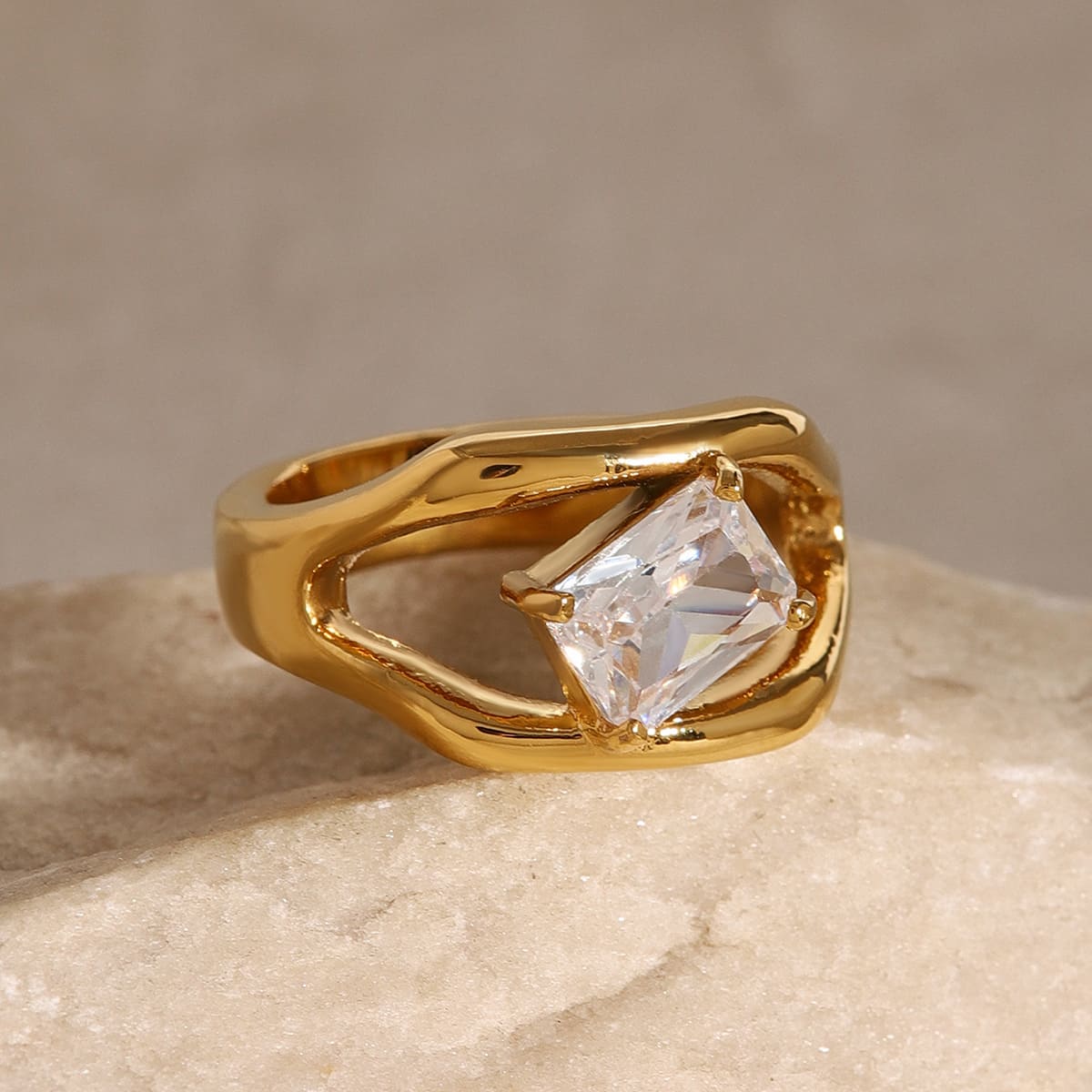 Elegant gold dome ring with diamonds, a must-have statement piece