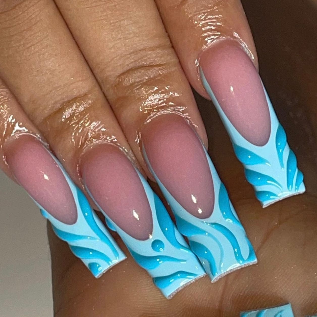 light blue french tip