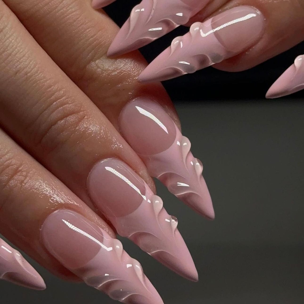 light pink french tip nails