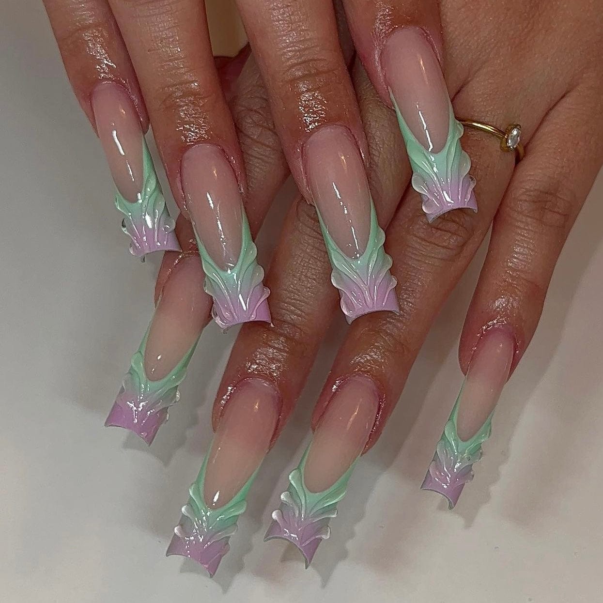 Mermaid Chunky French Tips