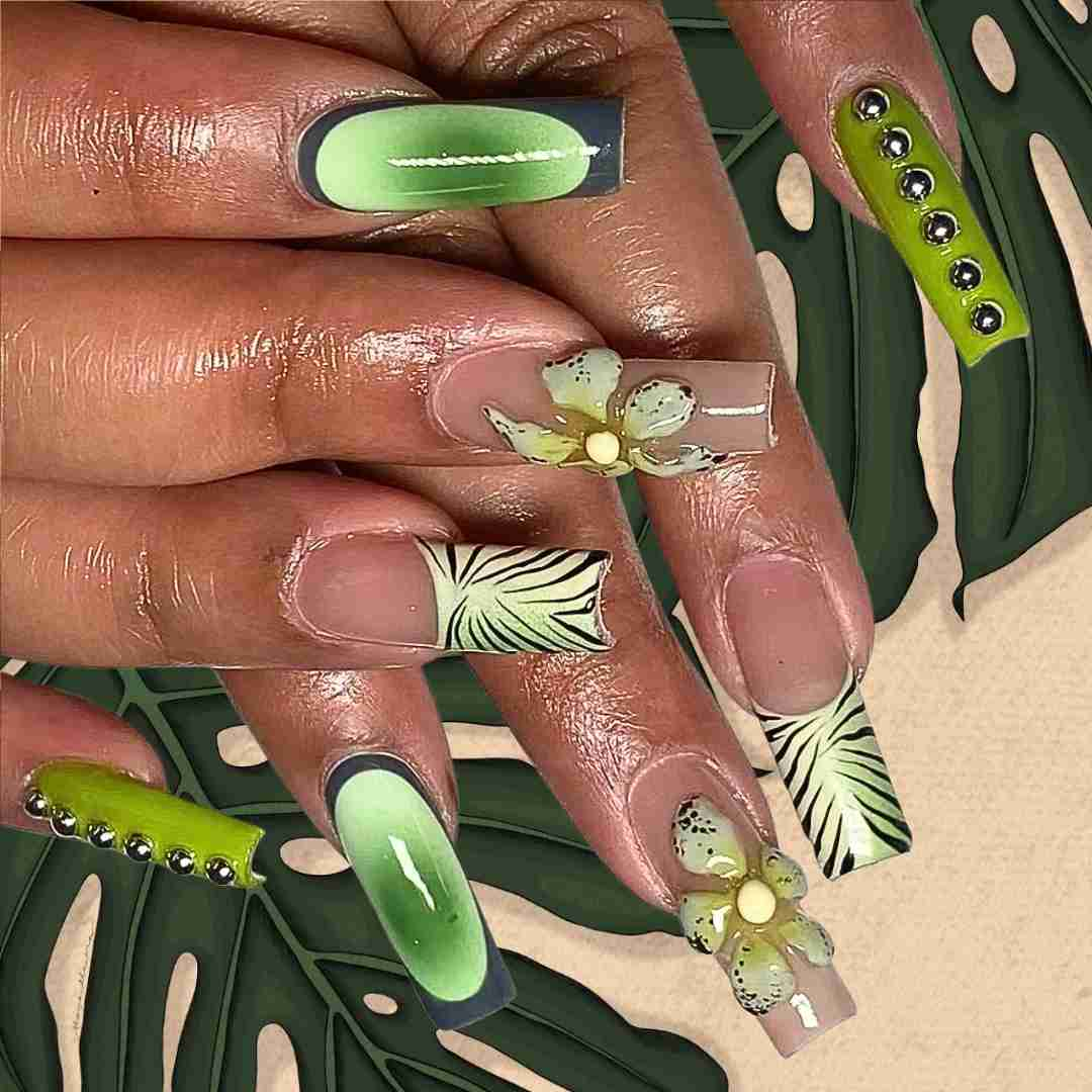 Mint Bloom Nails